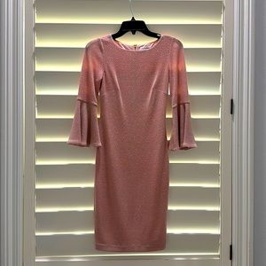 Calvin Klein pink sparkling dress petite 0